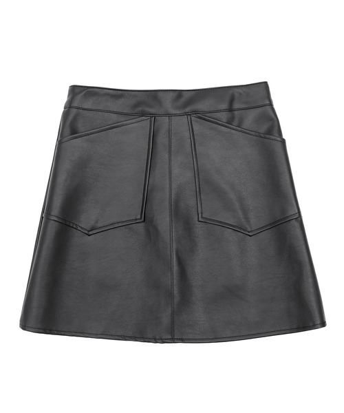 Figments（フィグメンツ）の「合皮ミニスカート（スカート・レディース・ブラック/オフホワイト・MEDIUM/SMALL）」の5枚目の写真