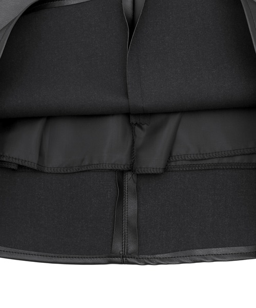 Figments（フィグメンツ）の「合皮ミニスカート（スカート・レディース・ブラック/オフホワイト・MEDIUM/SMALL）」の8枚目の写真