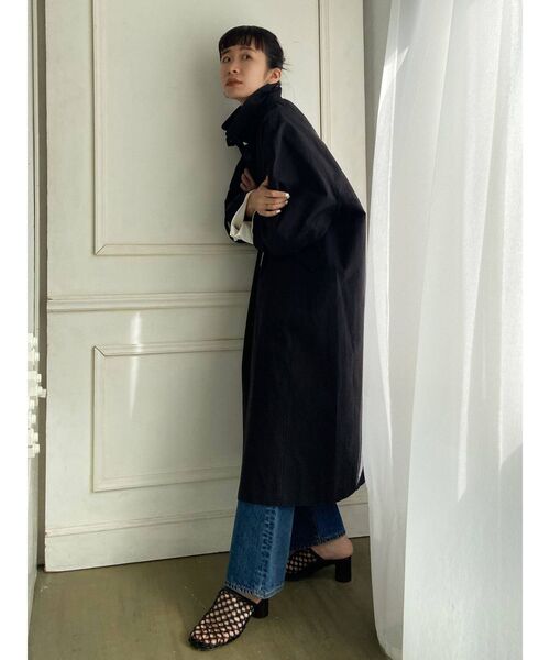 Ungrid（アングリッド）の「ステンカラーコート ( スタンドカラーロングコート )（ステンカラーコート・レディース・ベージュ/ブラック・SMALL/MEDIUM）」の10枚目の写真