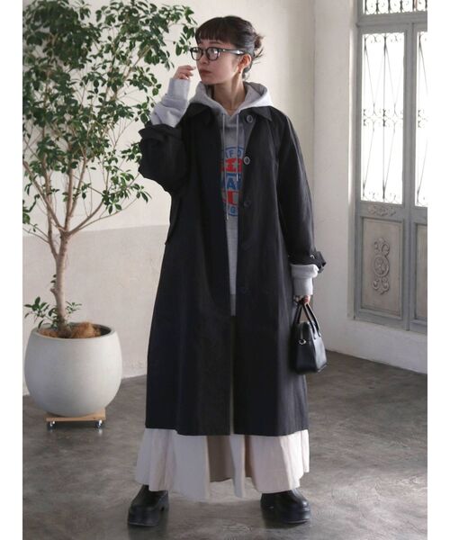 Ungrid（アングリッド）の「ステンカラーコート ( スタンドカラーロングコート )（ステンカラーコート・レディース・ベージュ/ブラック・SMALL/MEDIUM）」の11枚目の写真