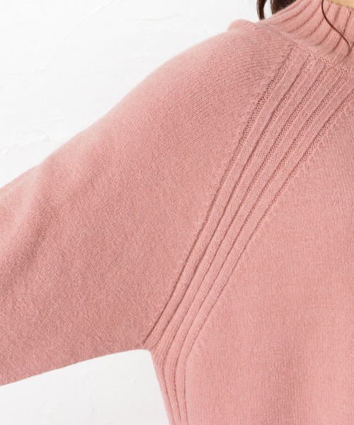 NAVY(ネイビー)の「ハイネック ニット もっちりプルオーバー(ニット/セーター・レディース・ベージュ/ピンク/グリーン/アイボリー・フリー)」の14枚目の写真