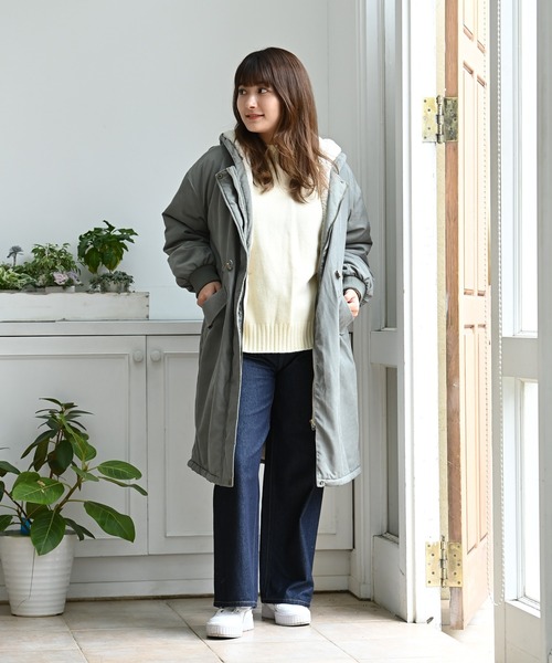 NAVY(ネイビー)の「ハイネック ニット もっちりプルオーバー(ニット/セーター・レディース・ベージュ/ピンク/グリーン/アイボリー・フリー)」の17枚目の写真
