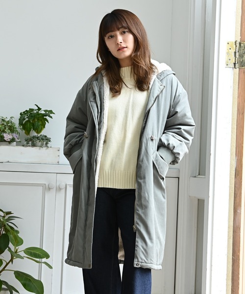NAVY(ネイビー)の「ハイネック ニット もっちりプルオーバー(ニット/セーター・レディース・ベージュ/ピンク/グリーン/アイボリー・フリー)」の22枚目の写真