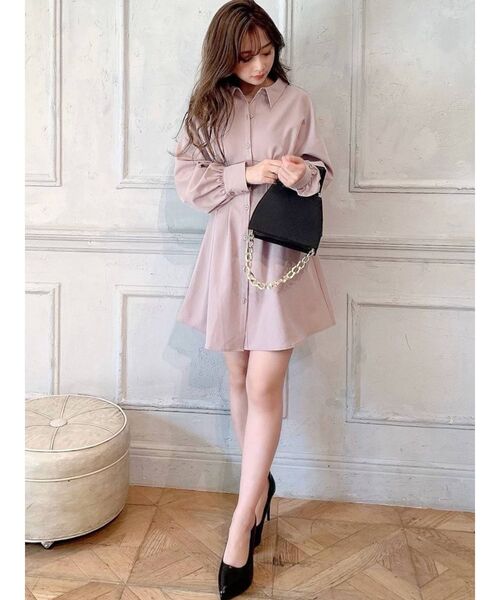 RESEXXY(リゼクシー)の「コルセットシャツワンピース(ワンピース・レディース・ホワイト/ブラック/ピンク・FREE)」の6枚目の写真