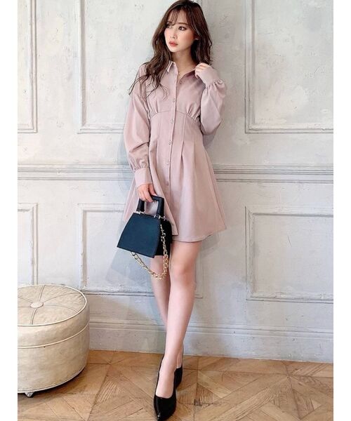 RESEXXY(リゼクシー)の「コルセットシャツワンピース(ワンピース・レディース・ホワイト/ブラック/ピンク・FREE)」の7枚目の写真