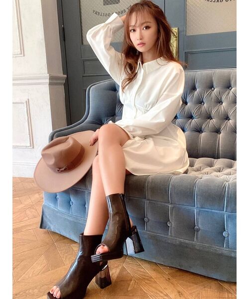 RESEXXY(リゼクシー)の「コルセットシャツワンピース(ワンピース・レディース・ホワイト/ブラック/ピンク・FREE)」の14枚目の写真