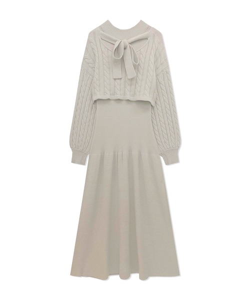 ANDGEEBEE（アンジービー）の「ニットワンピセット（ワンピース・レディース・ベージュ/ブラウン・MEDIUM）」の7枚目の写真