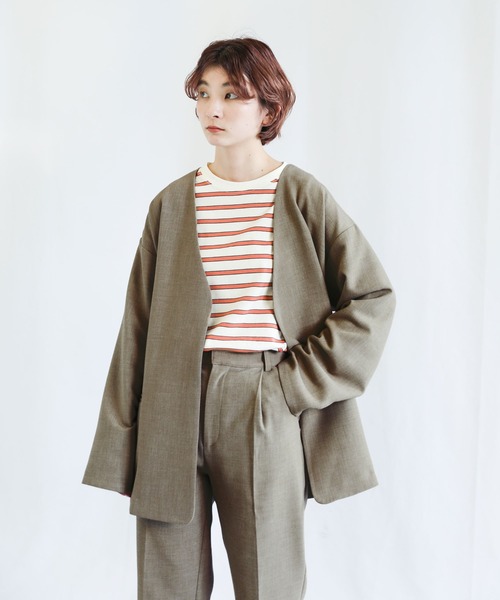 select MOCA(セレクトモカ)の「ベーシックテーパードパンツ(スラックス・レディース・ベージュ/ライトイエロー・SMALL/MEDIUM)」の10枚目の写真