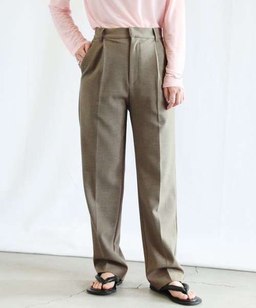 select MOCA(セレクトモカ)の「ベーシックテーパードパンツ(スラックス・レディース・ベージュ/ライトイエロー・SMALL/MEDIUM)」の12枚目の写真