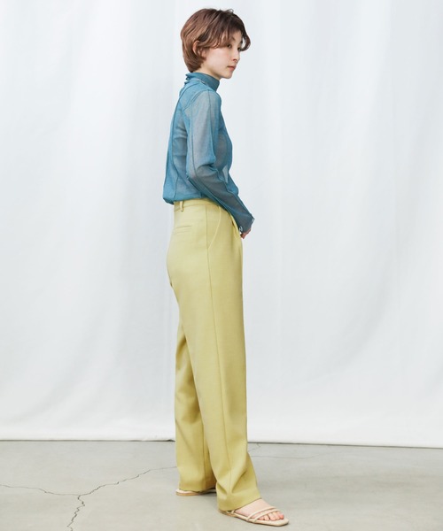 select MOCA(セレクトモカ)の「ベーシックテーパードパンツ(スラックス・レディース・ベージュ/ライトイエロー・SMALL/MEDIUM)」の8枚目の写真