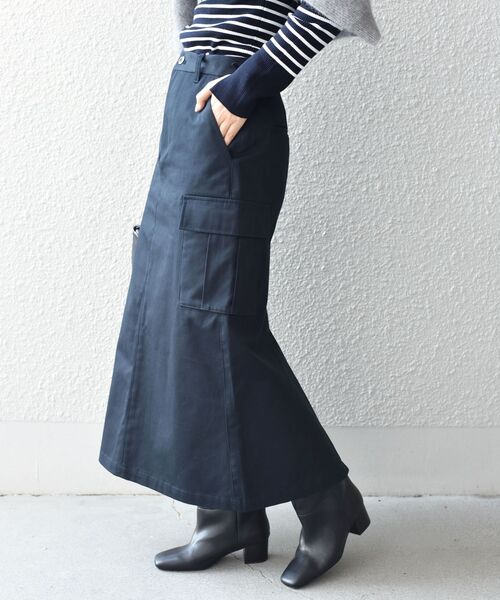 SHIPS（シップス）の「*〈手洗い可能〉カーゴスカート◇（スカート・レディース・ネイビー/オリーブ/ナチュラル/グレー系/ベージュ系・SMALL/MEDIUM）」の11枚目の写真