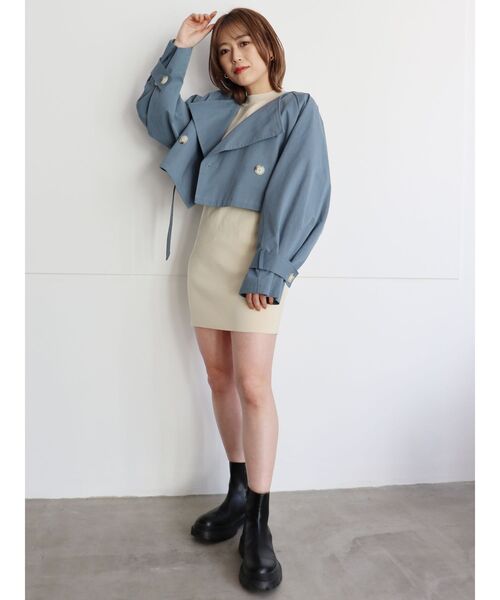 MURUA(ムルーア)の「3WAYレースレイヤードトレンチコート(トレンチコート・レディース・ベージュ/カーキ/ブルー・FREE)」の4枚目の写真