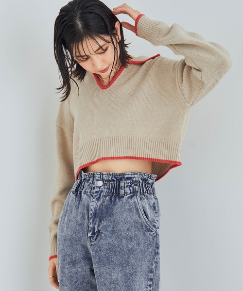 vis-`a-vis（ビサビ）の「【WEB限定】ケミカルウォッシュウエストギャザーストレートデニム（デニムパンツ・レディース・ブルー系その他6/ブラック系その他・SS/M/S/L）」の21枚目の写真