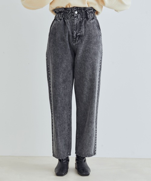 vis-`a-vis（ビサビ）の「【WEB限定】ケミカルウォッシュウエストギャザーストレートデニム（デニムパンツ・レディース・ブルー系その他6/ブラック系その他・SS/M/S/L）」の8枚目の写真