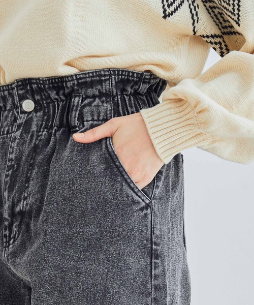 vis-`a-vis（ビサビ）の「【WEB限定】ケミカルウォッシュウエストギャザーストレートデニム（デニムパンツ・レディース・ブルー系その他6/ブラック系その他・SS/M/S/L）」の16枚目の写真