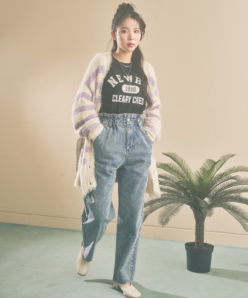 vis-`a-vis（ビサビ）の「【WEB限定】ケミカルウォッシュウエストギャザーストレートデニム（デニムパンツ・レディース・ブルー系その他6/ブラック系その他・SS/M/S/L）」の22枚目の写真