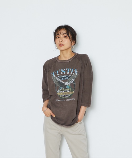 RIVE DROITE（リヴドロワ）の「GOOD ROCK SPEED/EAGLEピグメントTシャツ（Tシャツ/カットソー・レディース・ブラウン・FREE）」の2枚目の写真