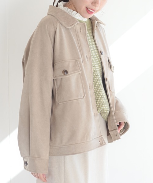 rps（アールピーエス）の「スエードポンチＣＰＯジャケット（カバーオール・レディース・チャコールグレー/アイボリー/ピンクベージュ/グレイッシュベージュ・M）」の3枚目の写真