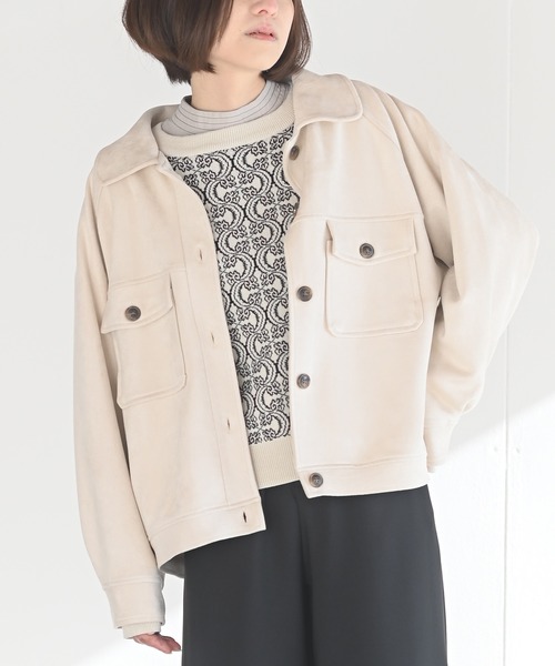 rps（アールピーエス）の「スエードポンチＣＰＯジャケット（カバーオール・レディース・チャコールグレー/アイボリー/ピンクベージュ/グレイッシュベージュ・M）」の2枚目の写真