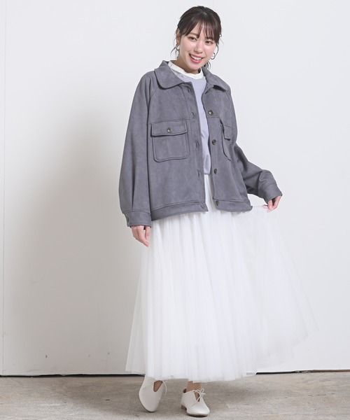 rps（アールピーエス）の「スエードポンチＣＰＯジャケット（カバーオール・レディース・チャコールグレー/アイボリー/ピンクベージュ/グレイッシュベージュ・M）」の13枚目の写真