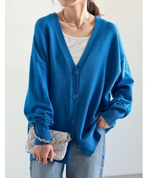 Re:EDIT | Vネックオーバーサイズカラーニットカーディガン(カーディガン/ボレロ)