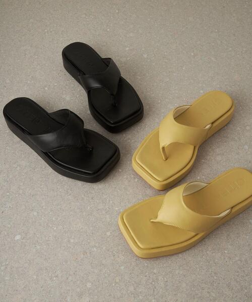 CITEN（シテン）の「＜CITEN（シテン）＞ボリュームソール ワイドトング サンダル（サンダル・レディース・ブラック/クリーム・L/M/S）」の3枚目の写真