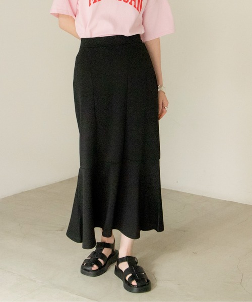 ANGIE（アンジー）の「ポンチハイウエストマーメイドロングスカート（スカート・レディース・グリーン/ブラック/ライトグレー・FREE）」の12枚目の写真