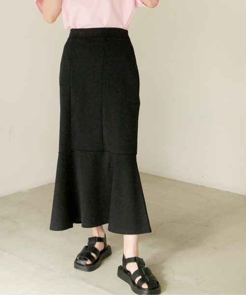 ANGIE（アンジー）の「ポンチハイウエストマーメイドロングスカート（スカート・レディース・グリーン/ブラック/ライトグレー・FREE）」の15枚目の写真