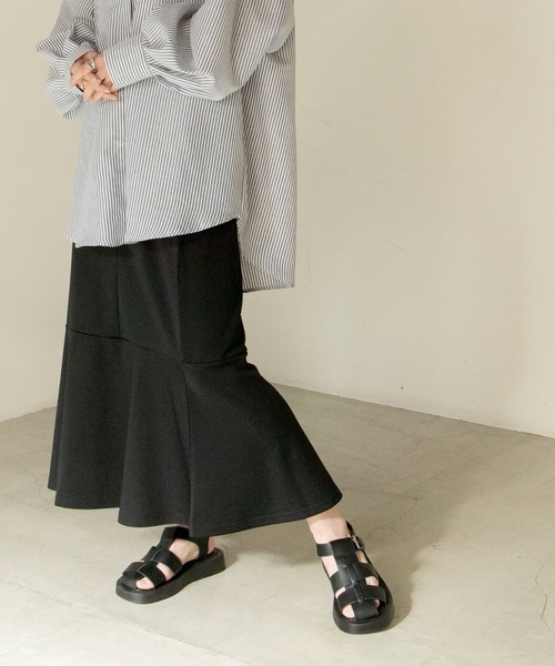 ANGIE（アンジー）の「ポンチハイウエストマーメイドロングスカート（スカート・レディース・グリーン/ブラック/ライトグレー・FREE）」の16枚目の写真