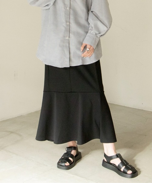 ANGIE（アンジー）の「ポンチハイウエストマーメイドロングスカート（スカート・レディース・グリーン/ブラック/ライトグレー・FREE）」の19枚目の写真