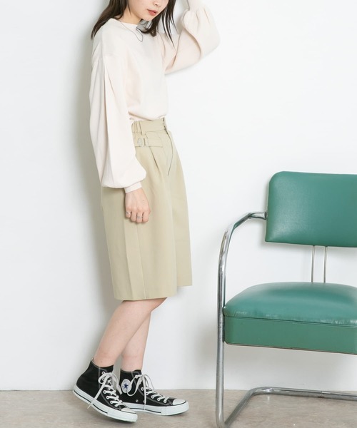 KBF（ケイビーエフ）の「illi　ショルダータックニットプルオーバー（ニット/セーター・レディース・チャコールグレー/ベージュ/アイボリー・ONE）」の9枚目の写真