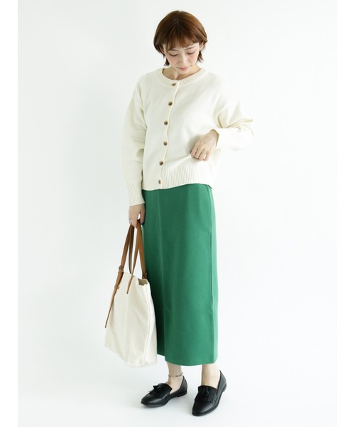 Lugnoncure（ルノンキュール）の「ポンチタイトスリットスカート（スカート・レディース・ブラック/ベージュ/グリーン・ﾌﾘ-）」の6枚目の写真