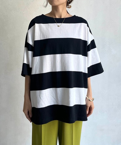 CAPRICIEUX LE'MAGE(カプリシューレマージュ)の「〈WEB限定〉ワイドボーダーTシャツ(Tシャツ/カットソー・レディース・ホワイト/ベージュ・FREE)」の22枚目の写真