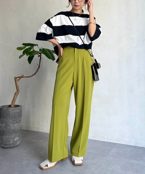 CAPRICIEUX LE'MAGE(カプリシューレマージュ)の「〈WEB限定〉ワイドボーダーTシャツ(Tシャツ/カットソー・レディース・ホワイト/ベージュ・FREE)」の10枚目の写真