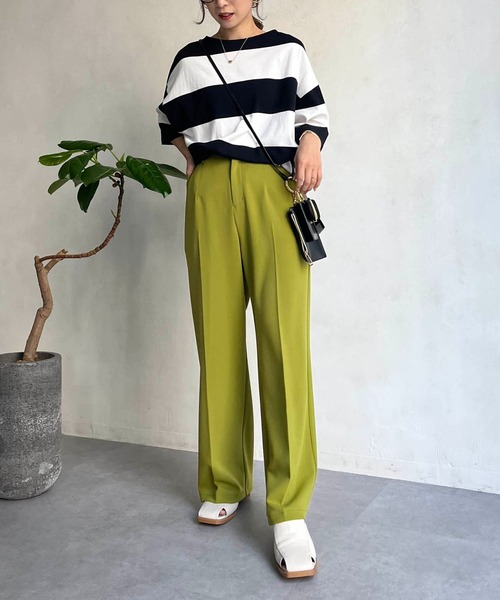 CAPRICIEUX LE'MAGE(カプリシューレマージュ)の「〈WEB限定〉ワイドボーダーTシャツ(Tシャツ/カットソー・レディース・ホワイト/ベージュ・FREE)」の12枚目の写真