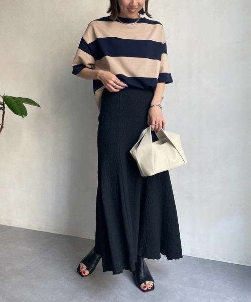 CAPRICIEUX LE'MAGE(カプリシューレマージュ)の「〈WEB限定〉ワイドボーダーTシャツ(Tシャツ/カットソー・レディース・ホワイト/ベージュ・FREE)」の17枚目の写真