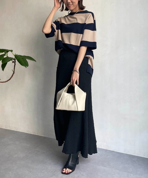 CAPRICIEUX LE'MAGE(カプリシューレマージュ)の「〈WEB限定〉ワイドボーダーTシャツ(Tシャツ/カットソー・レディース・ホワイト/ベージュ・FREE)」の18枚目の写真