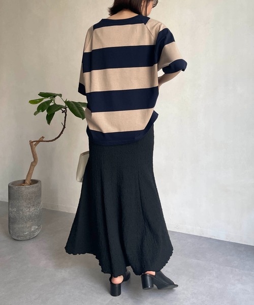 CAPRICIEUX LE'MAGE(カプリシューレマージュ)の「〈WEB限定〉ワイドボーダーTシャツ(Tシャツ/カットソー・レディース・ホワイト/ベージュ・FREE)」の20枚目の写真