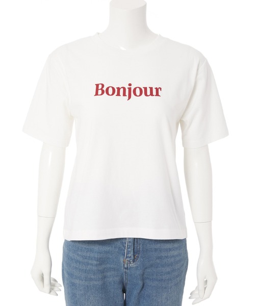 ボンジュールロゴTシャツ（Tシャツ/カットソー）｜Edit Sheen