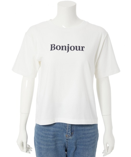 ボンジュールロゴTシャツ（Tシャツ/カットソー）｜Edit Sheen