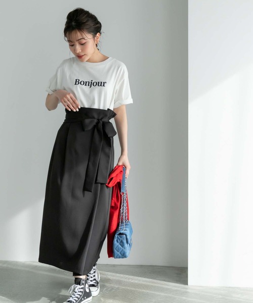 Edit Sheen(エディットシーン)の「ボンジュールロゴTシャツ(Tシャツ/カットソー・レディース・ネイビー/レッド/ネイビー系1/グレー系その他・M)」の17枚目の写真