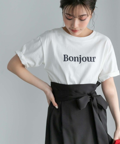 Edit Sheen(エディットシーン)の「ボンジュールロゴTシャツ(Tシャツ/カットソー・レディース・ネイビー/レッド/ネイビー系1/グレー系その他・M)」の18枚目の写真