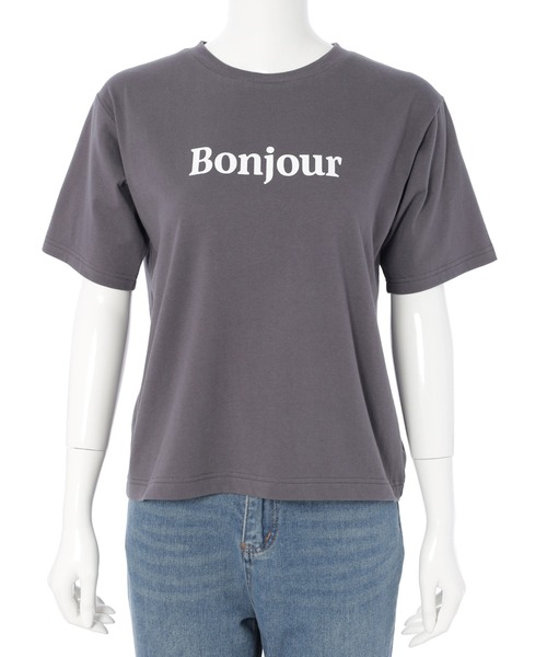 【洗える】ボンクラージュロゴ Tシャツ ボンジュールロゴTシャツ（Tシャツ/カットソー）｜Edit Sheen