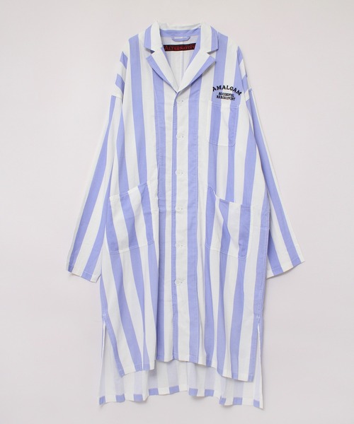 【セール】D1586 ボールドストライプシャツワンピ（シャツワンピース）｜RNA（アールエヌエー）