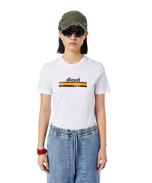 DIESEL | レディース Tシャツ 半袖 クルーネック レギュラーフィット ロゴ(Tシャツ/カットソー)