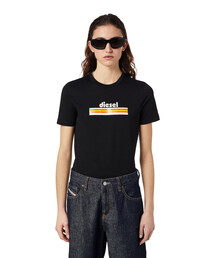 DIESEL | レディース Tシャツ 半袖 クルーネック レギュラーフィット ロゴ(Tシャツ/カットソー)