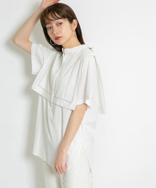 KBF(ケイビーエフ)の「パイピングレイヤードブラウス(シャツ/ブラウス・レディース・ブラック/オフホワイト/イエロー系その他・ONE)」の19枚目の写真