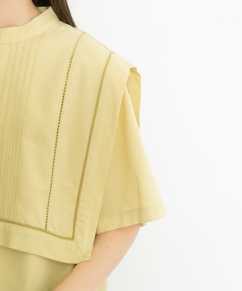 KBF(ケイビーエフ)の「パイピングレイヤードブラウス(シャツ/ブラウス・レディース・ブラック/オフホワイト/イエロー系その他・ONE)」の9枚目の写真