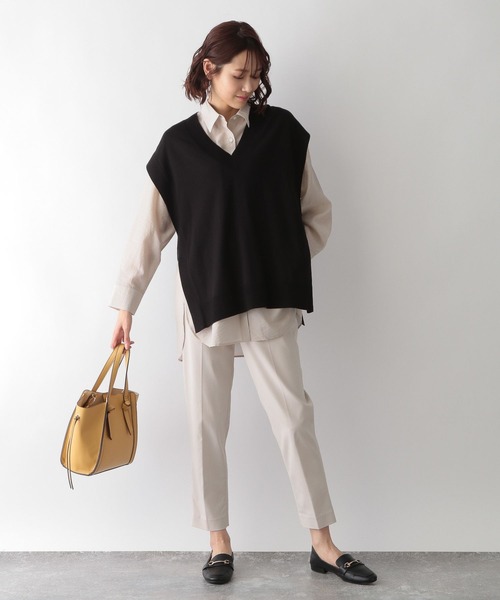 GLOBAL WORK（グローバルワーク）の「シアーレギュラーカラーシャツ/269030（シャツ/ブラウス・レディース・グリーン/アイボリー/ライトイエロー/オレンジ系その他6/チャコール/グリーン系その他/ライトグリーン/パープル系その他2・FREE）」の9枚目の写真