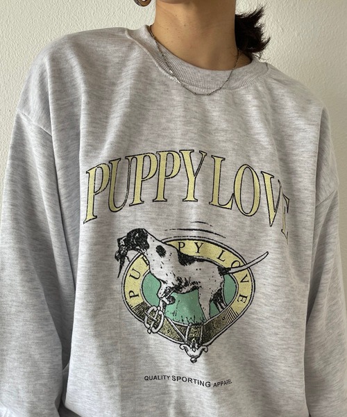 wee9s（ウィークス）の「vintage like over size wanwan sweat #2 / ヴィンテージライクワンワンスウェットパートツー！（スウェット・レディース・グレー・FREE）」の7枚目の写真